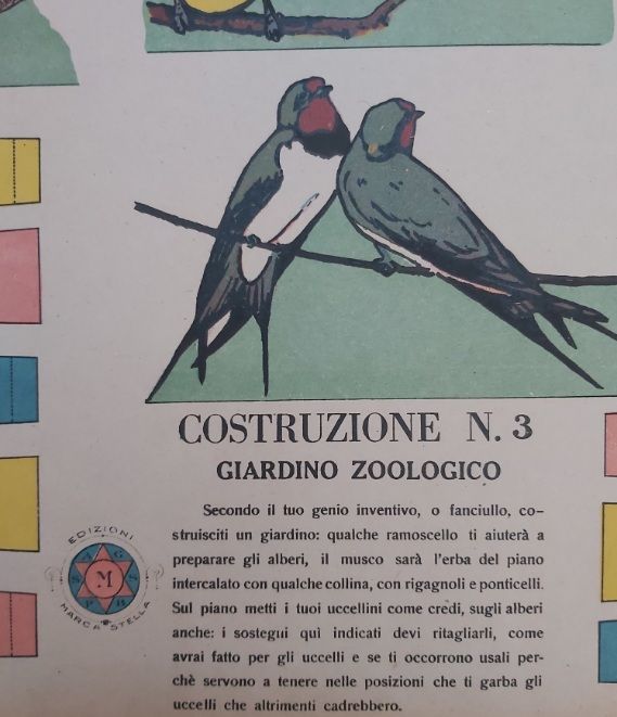 Cartoncino da Ritagliare Costruzione n 3 Giardino Zoologico Uccelli Edizioni Marca Stella