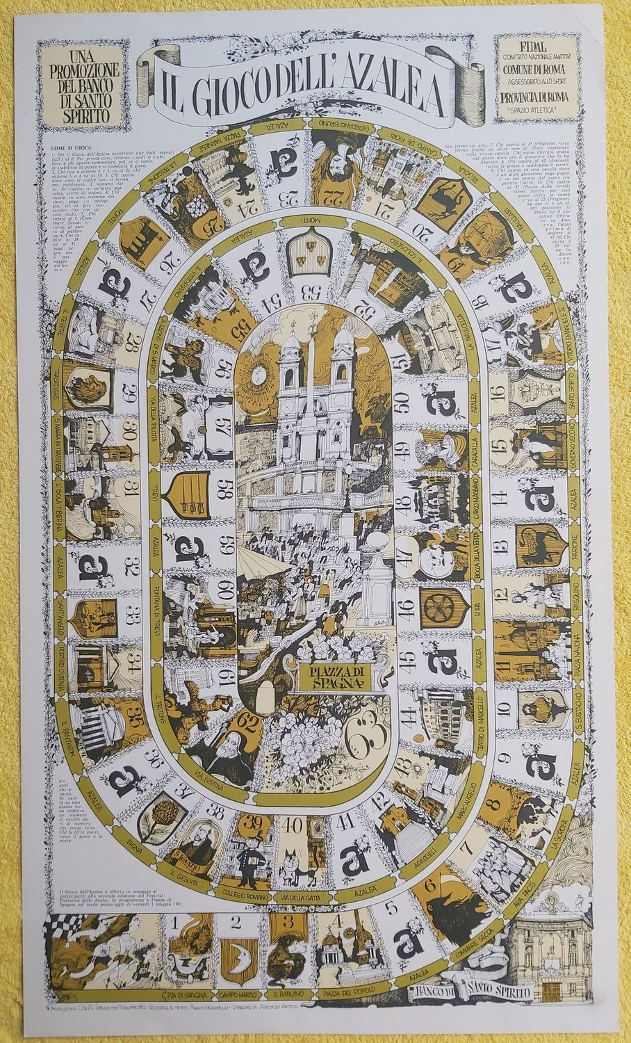 Il Gioco dell'Azalea Tabellone Gioco dell'Oca 1981