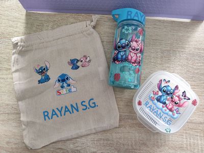 PACK PARA EL COLEGIO, BOTELLA, TUPPER Y BOLSA DE ALGODÓN NATURAL