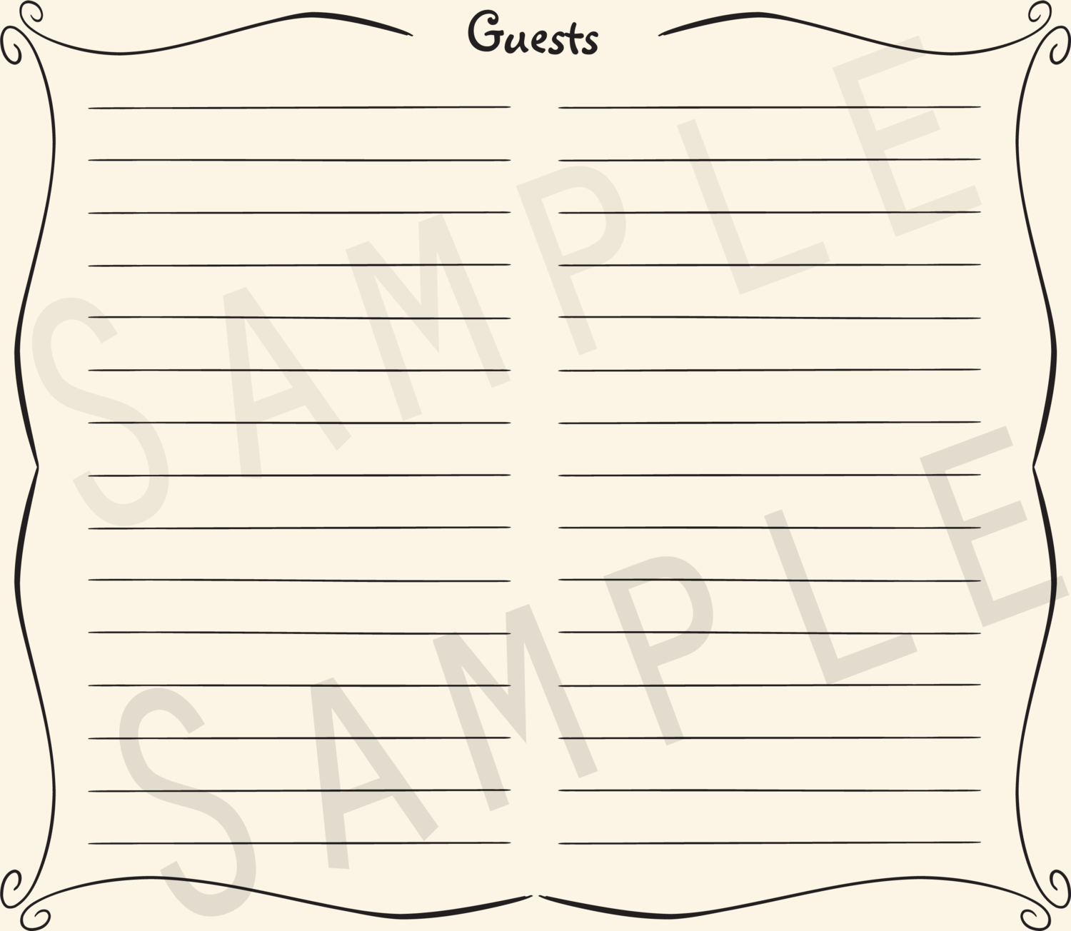 Add-on Collection: Lined Guest Address Pages