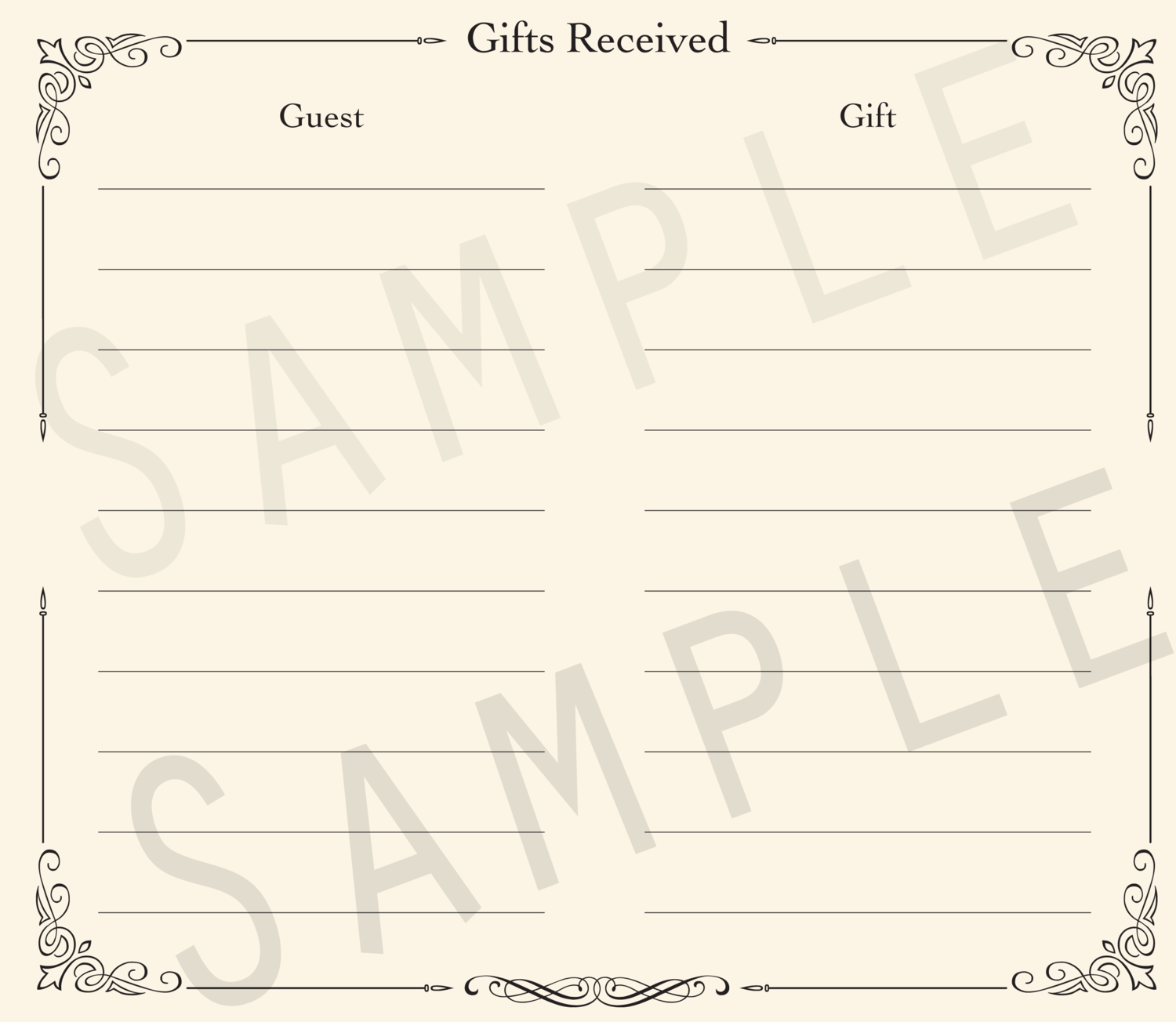 Add-on Collection: Gift Receipt Pages, Paper Theme: Formal