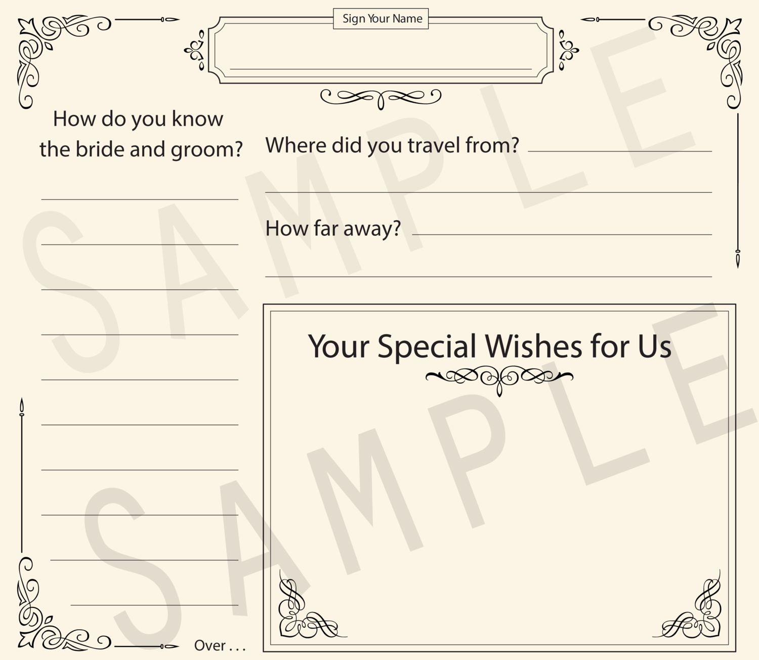 Formal Bride & Groom Predictions Wedding Guestbook