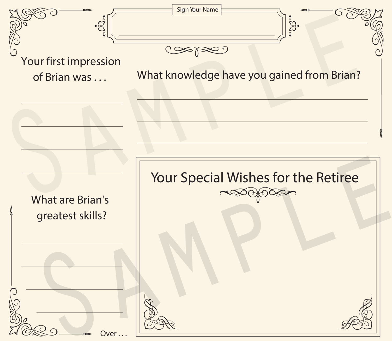Retirement Ceremony Guestbook