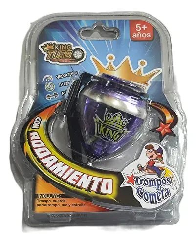 PEONZA TURBO KING ESTRELLAS con Punta Giratoria | Trompo Turbo King de Competición  Trompos Cometa