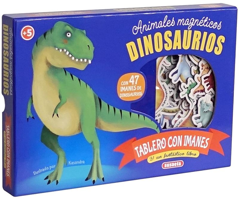 Set educativo de dinosaurios: incluye tablero magnético, un fantástico libro con datos y más de 30 imanes. ¡Aprende y crea escenas jurásicas!