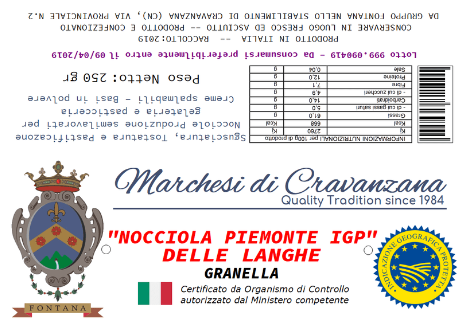 Granella (fine) di Nocciola Piemonte IGP” delle Langhe