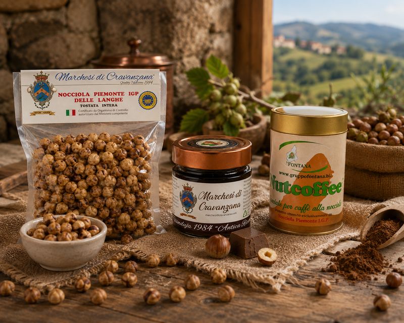 Box Nocciola delle Langhe Tostata, Crema spalmabile Gianduia "Antica Ricetta dei Marchesi" e Nutcoffee