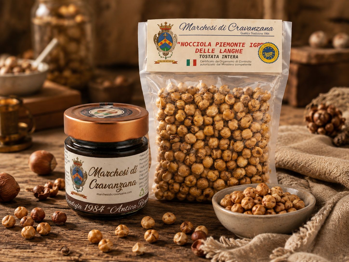 Box Nocciola delle Langhe Tostata e Crema Gianduia 1984