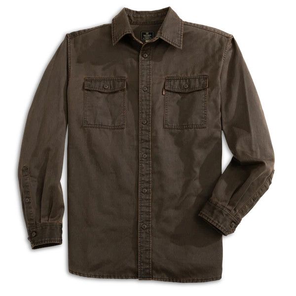  Heybo Keel Antique Cotton Jac Shirt Brown, Size: Medium
