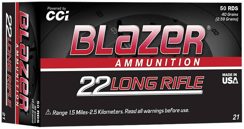 CCI 0021 Blazer High Velocity 22LR 40gr Lead Round Nose