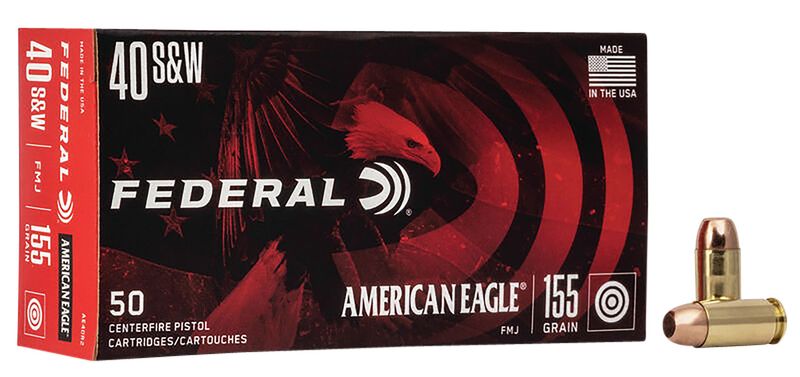 Federal AE40R2 American Eagle Handgun 40S&amp;W 155gr Full Metal Jacket 50 Per Box