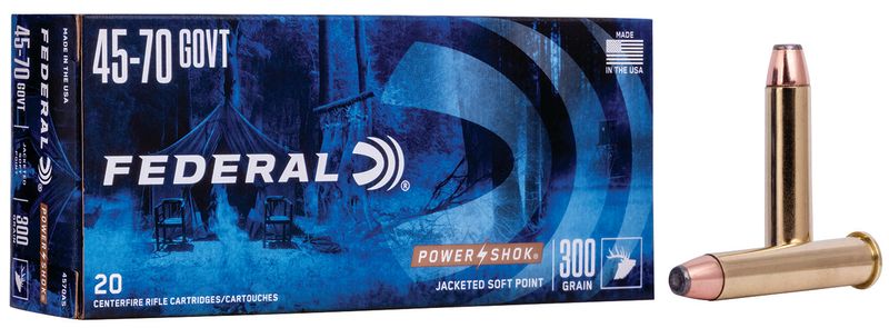 Federal 4570AS Power-Shok 45-70Gov 300gr Jacketed Soft Point 20 Per Box