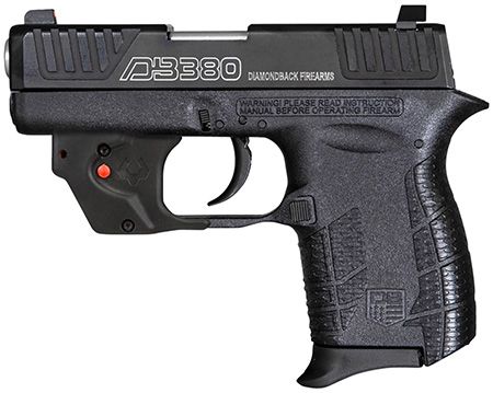 Diamondback DB380 Gen4 w/Laser Micro-Compact Frame 380 ACP 6+1, 2.80" Stainless Steel Barrel, Serrated Stainless Steel Slide, Mint Polymer Frame w/Beavertail &amp; Grip, Viridian Laser