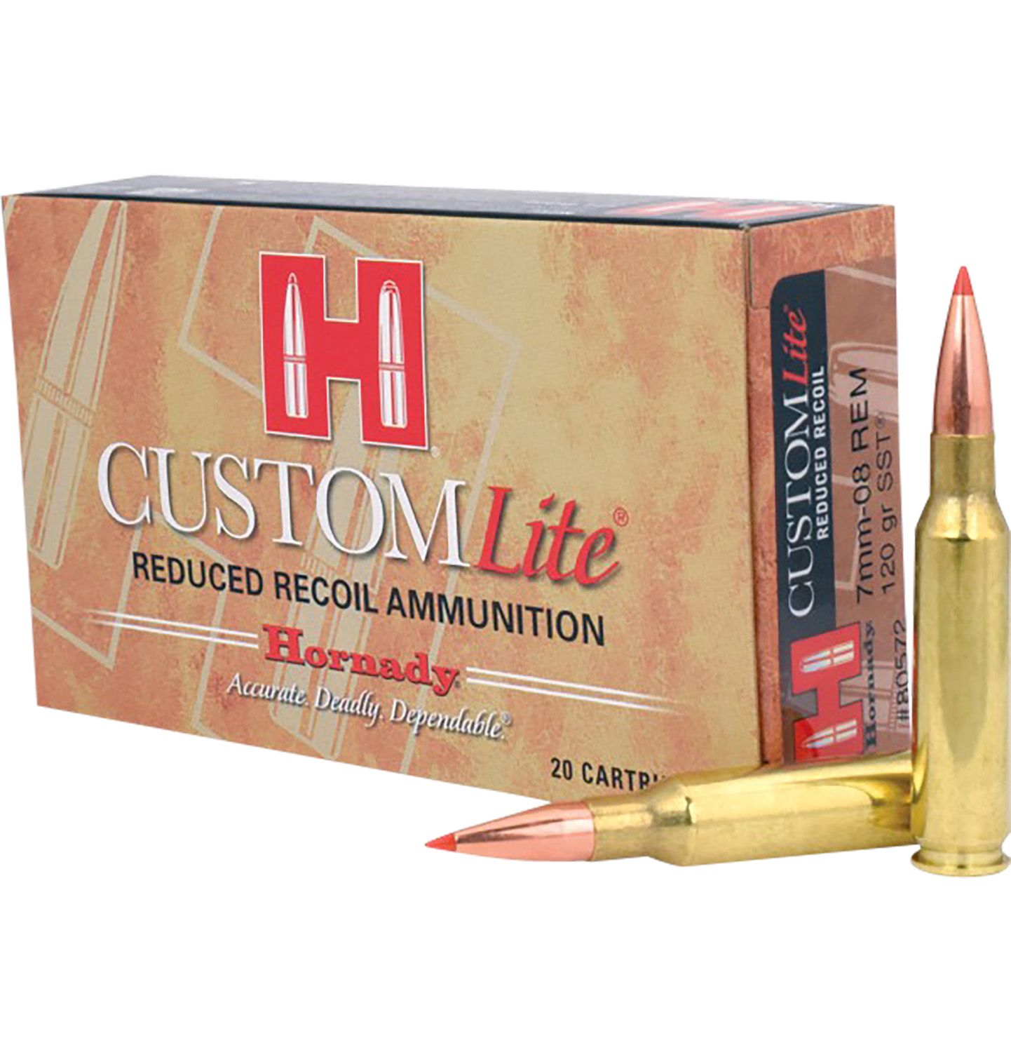 Hornady 80572 Custom Lite 7mm-08Rem 120gr Super Shock Tip