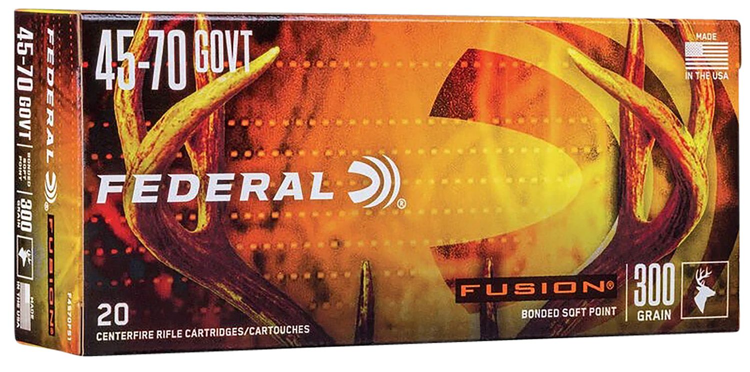 Federal F4570FS1 Fusion 45-70Gov 300gr Bonded Soft Point 20 Per Box