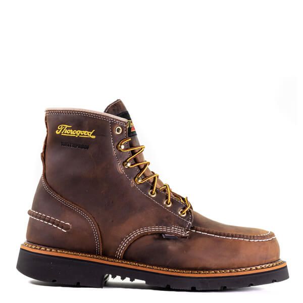  Thorogood 6" Steel Toe WP Moc Toe Work Boot , Size: 8 Med