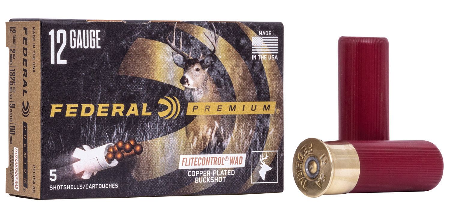 Federal PFC15400 Premium Vital-Shok 12Gauge 2.75" 9Pellets 00BuckShot 5 Per Box