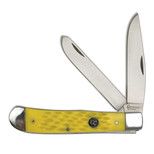 Abkt Jigged Yellow Delrin Trapper Knife