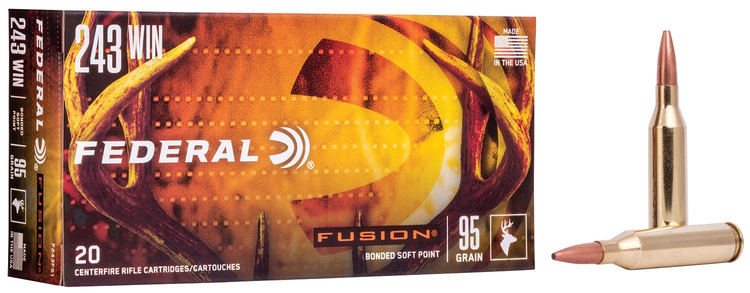 Federal F243FS1 Fusion 243Win 95gr Bonded Soft Point 20 Per Box/10 Case