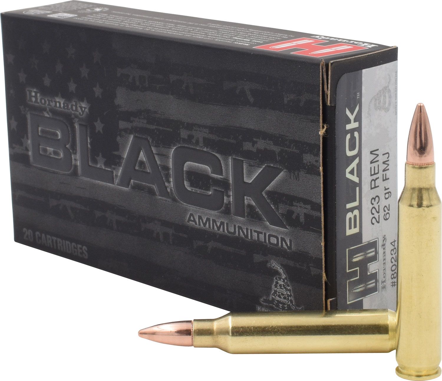 Hornady 80234 Black 223Rem 62gr Full Metal Jacket