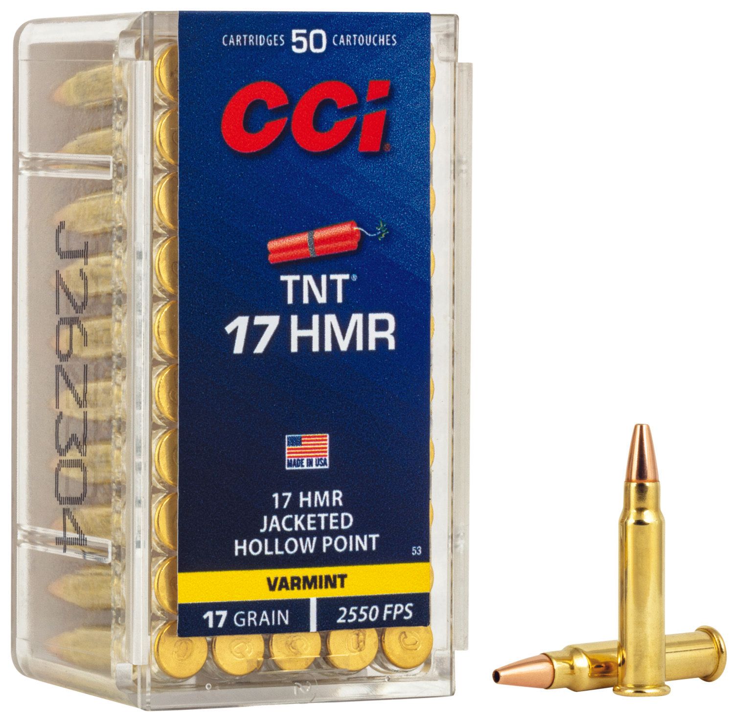 CCI 0053 TNT 17HMR 17gr Jacketeded Hollow Point