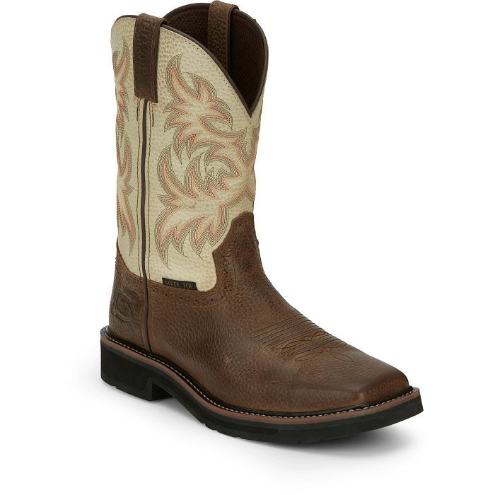 Justin Driller Tan Steel Toe White 11 Medium