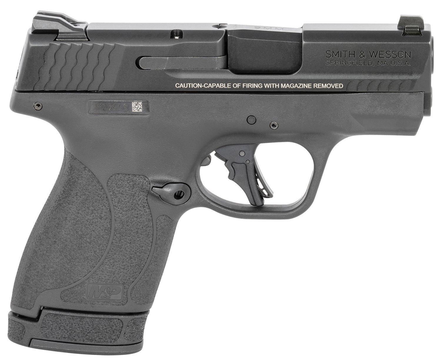 S&amp;W M&amp;P Shield Plus Micro-Compact Frame 9mm Luger 13+1, 3.10" Black Armornite Stainless Steel Barrel &amp; Serrated Slide, Matte Black Polymer Frame, Thumb Safety