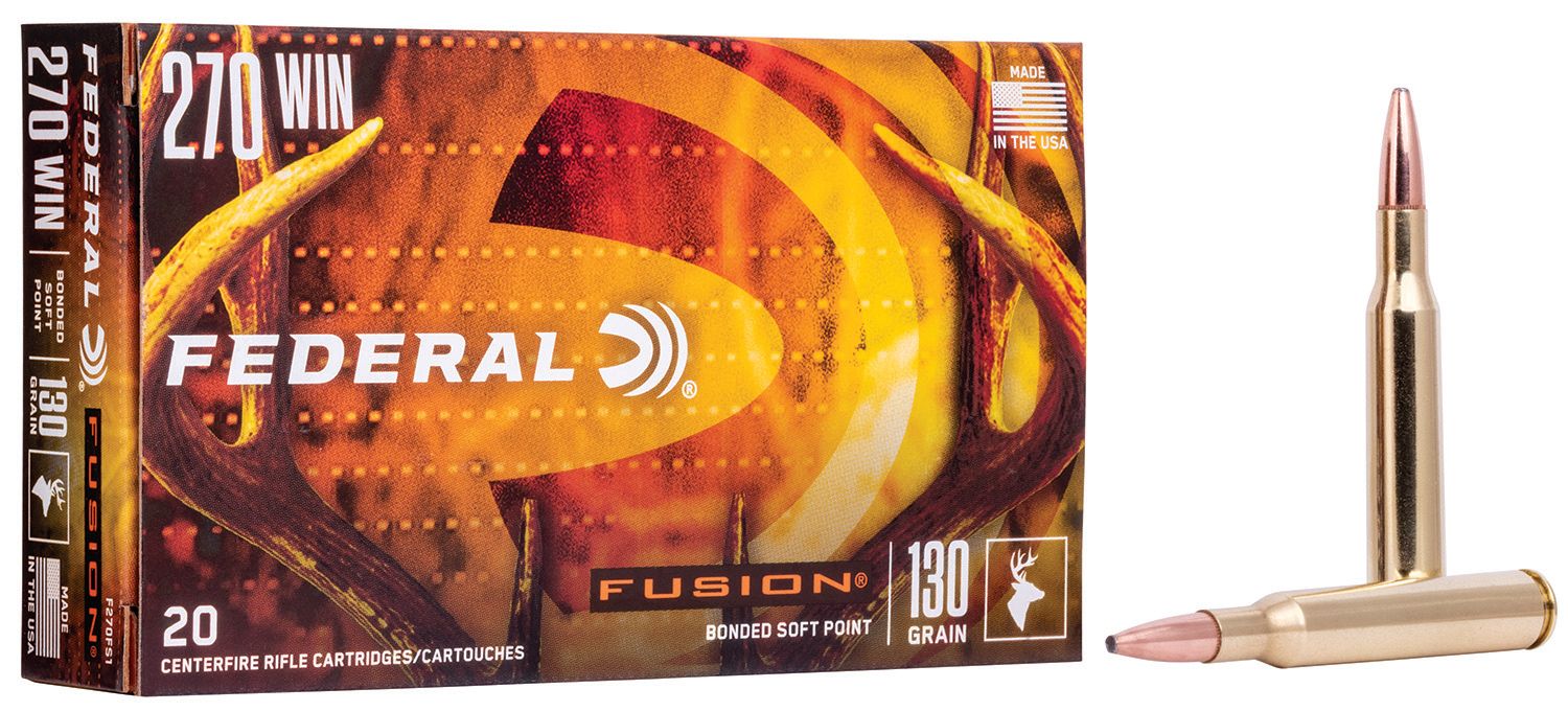 Federal F270FS1 Fusion 270Win 130gr Bonded Soft Point 20 Per Box