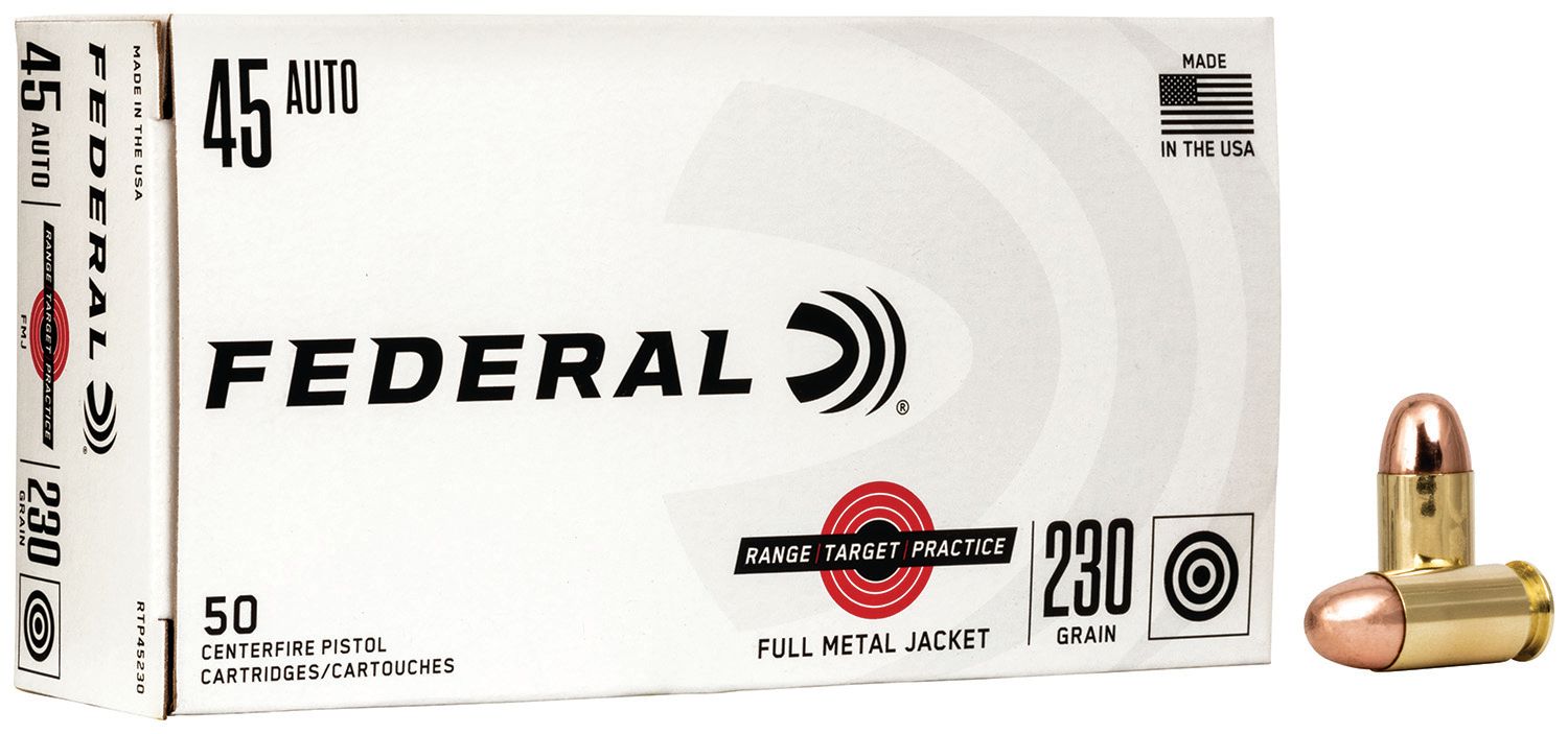Federal RTP45230 Range &amp; Target 45ACP 230gr Full Metal Jacket