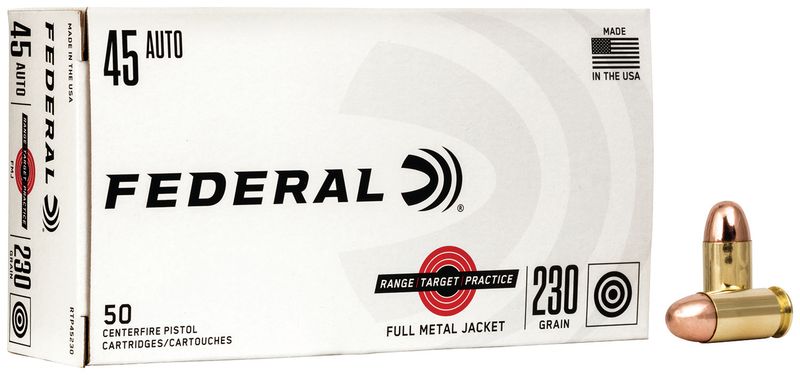 Federal RTP45230 Range &amp; Target 45ACP 230gr Full Metal Jacket