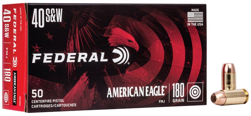 Federal AE40R1 American Eagle Handgun 40S&amp;W 180gr Full Metal Jacket