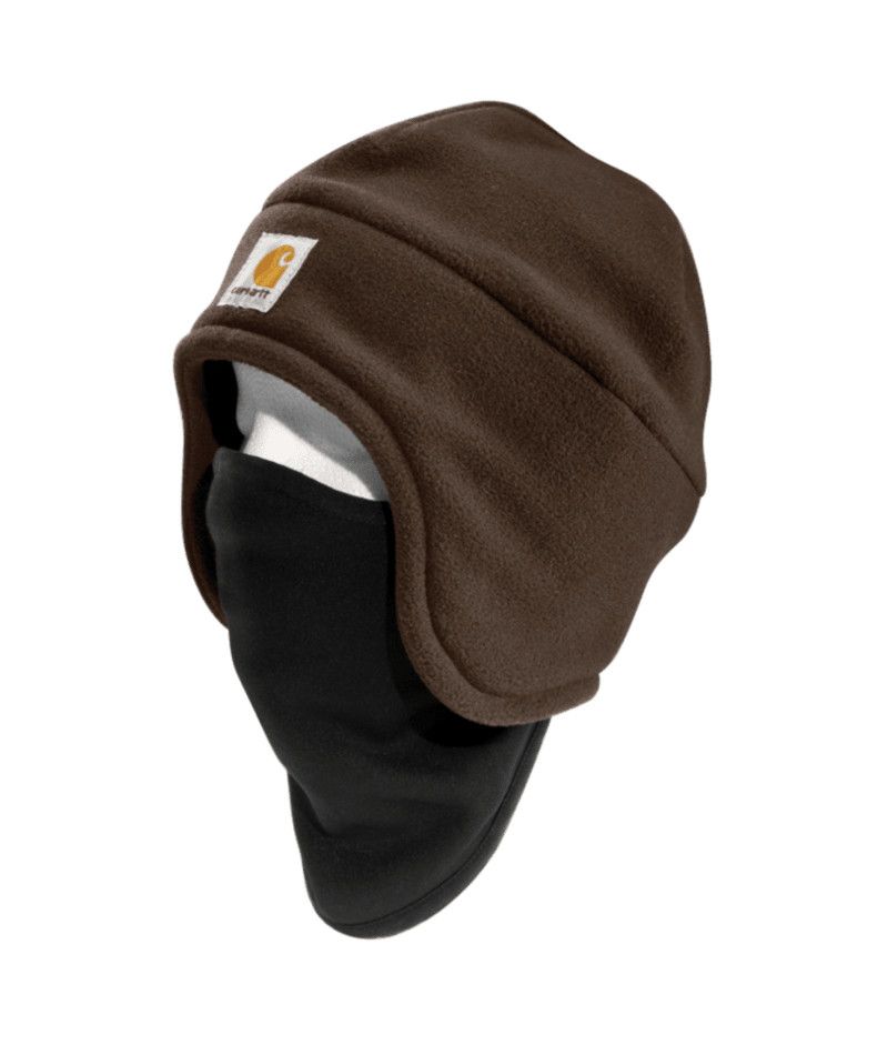 Fleece 2 and 1 HeadWear Dark Brown OFA