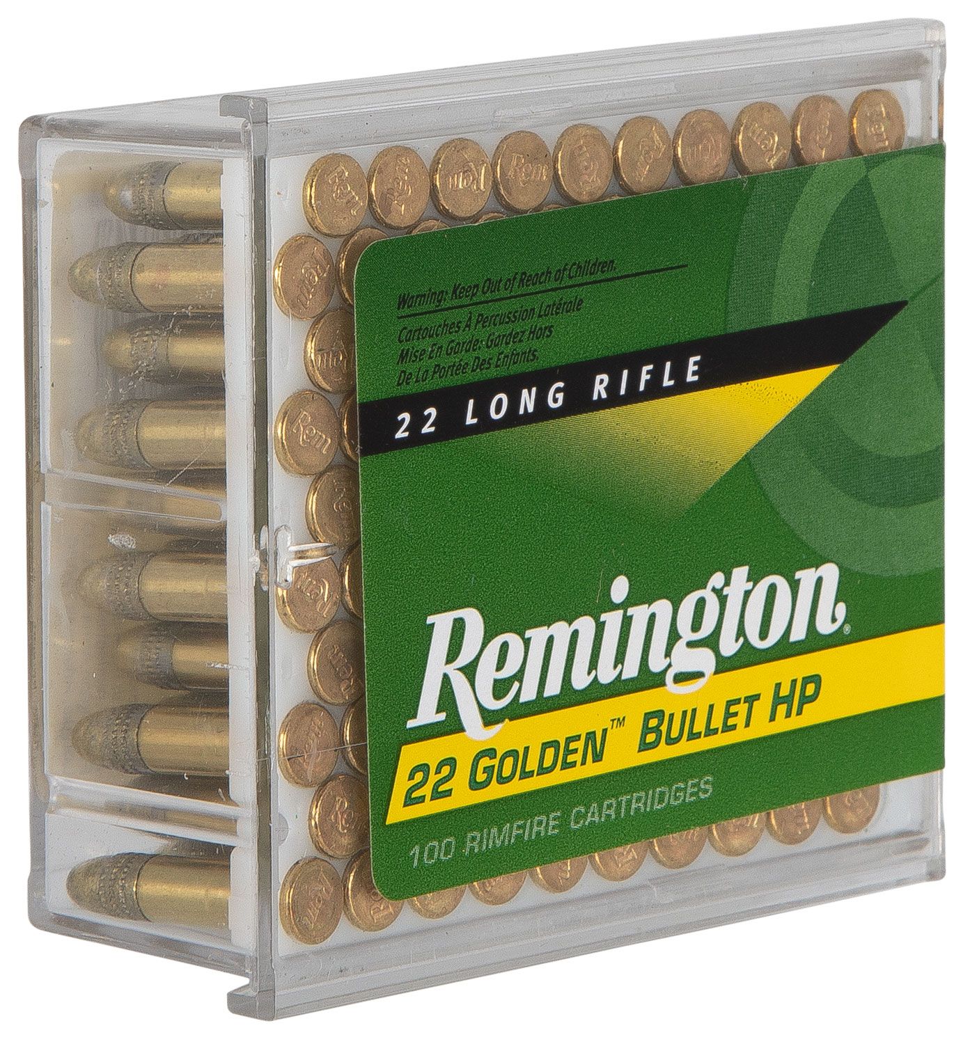 Remington Ammunition 21278 Golden Bullet Rimfire 22LR 36gr Plated Hollow Point 100 Per Box