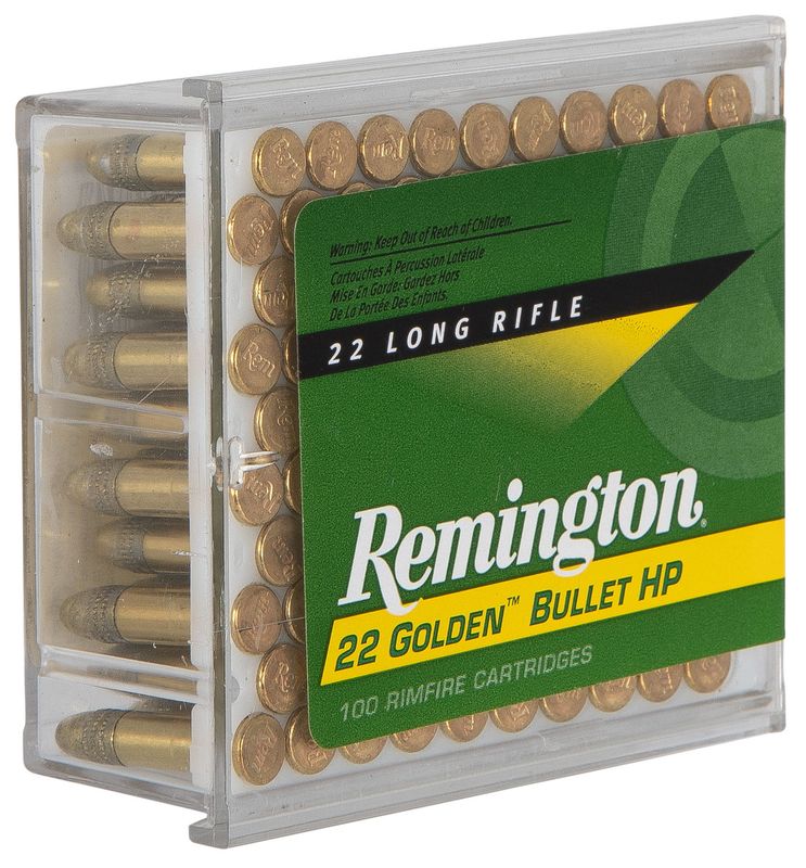 Remington Ammunition 21278 Golden Bullet Rimfire 22LR 36gr Plated Hollow Point 100 Per Box