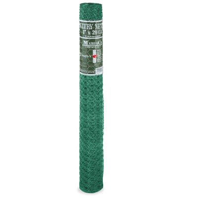 Poultry Netting Green Vinyl 1x24x25