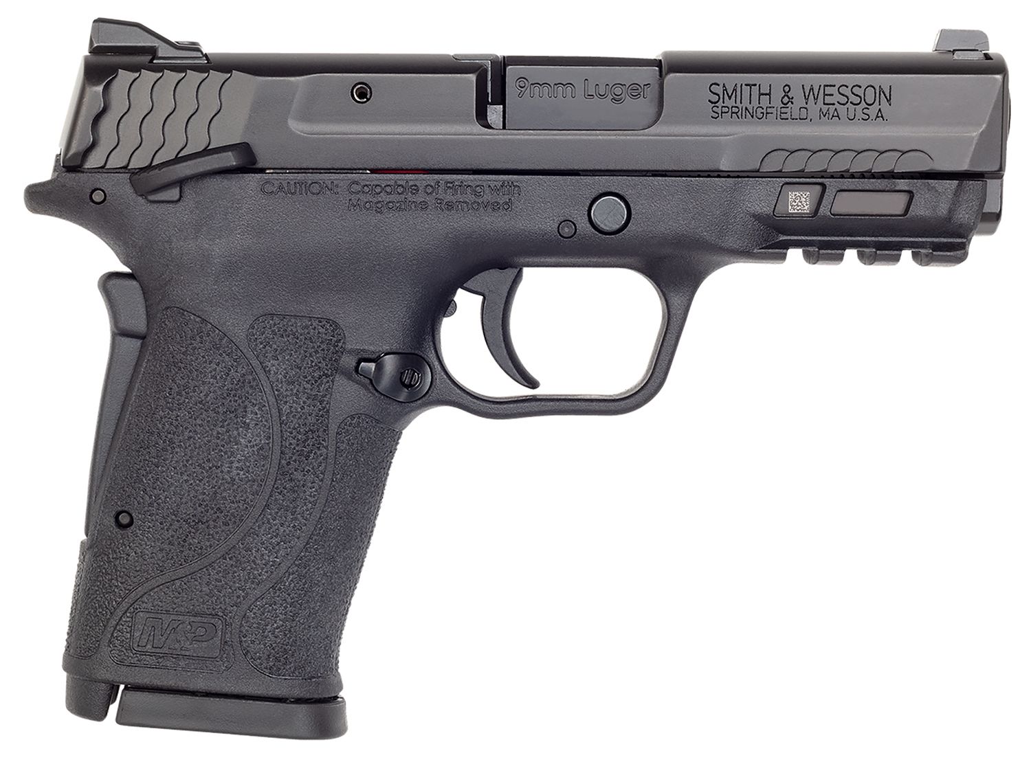 S&amp;W M&amp;P Shield EZ M2.0 Micro-Compact Frame 9mm Luger 8+1, 3.67" Black Armornite Steel Barrel &amp; Serrated Stainless Steel Slide, Matte Black Polymer Frame w/Picatinny Rail, Thumb/Grip Safety, Ambidextro