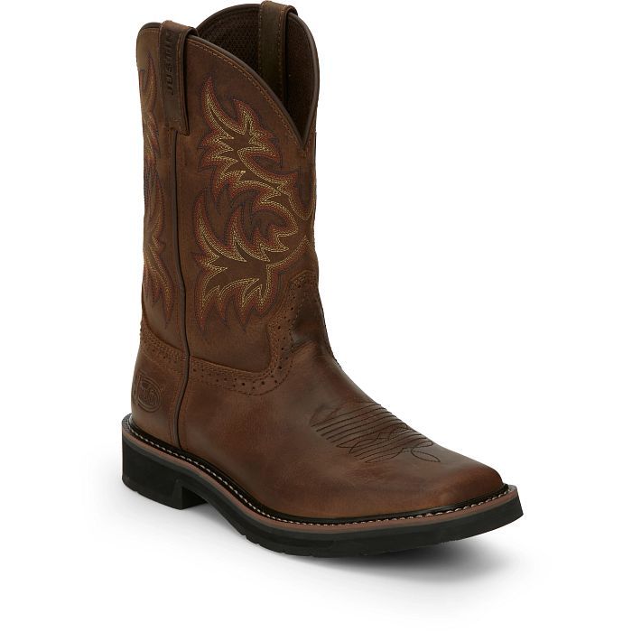 Justin Driller 11" Work 10 1/2 D - Dark Brown