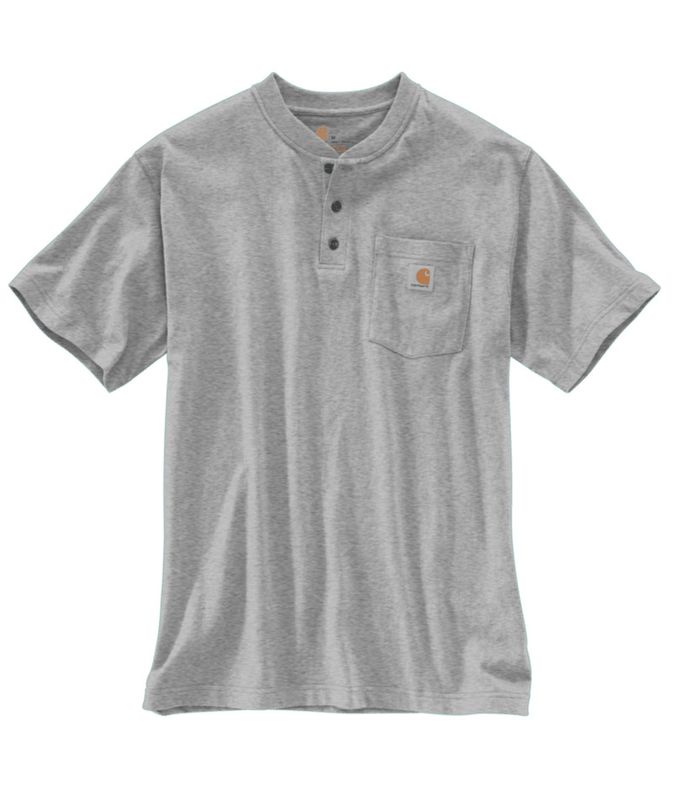 WorkWear Pockets SS Henley Heather Grey XXLarge Reg