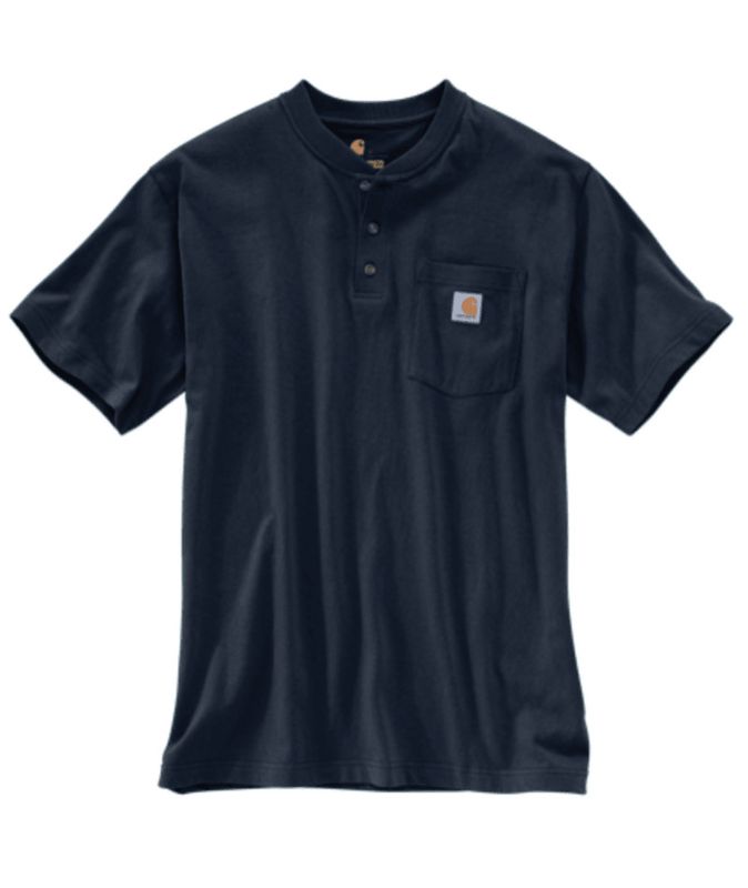 WorkWear Pocket SS Henley Navy L Reg
