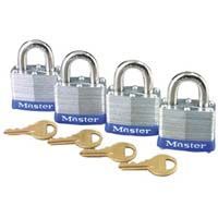 Master Padlock 4 pack Silver