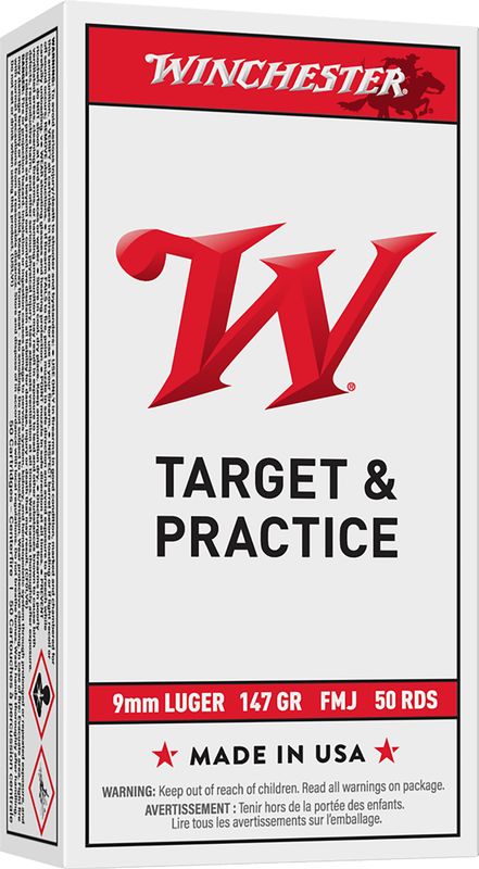 Winchester FMJ Flat Nose 9mm 147Gr