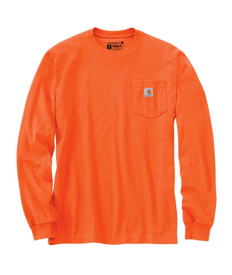 WorkWear Pocket LS TShirt Bright Orang XL Reg