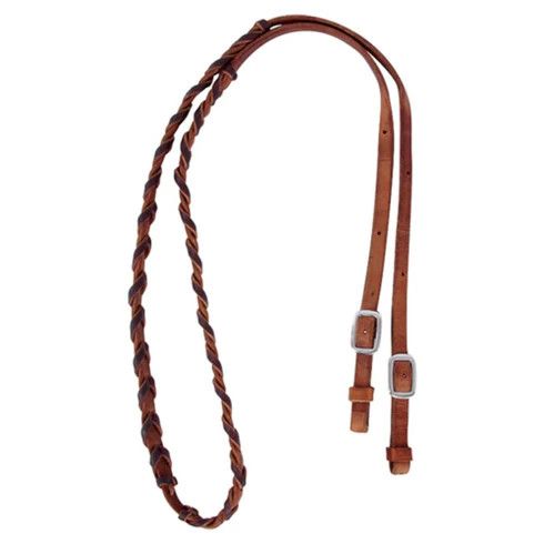 Latigo Barrel Rein 5/8  Chocolate Lace