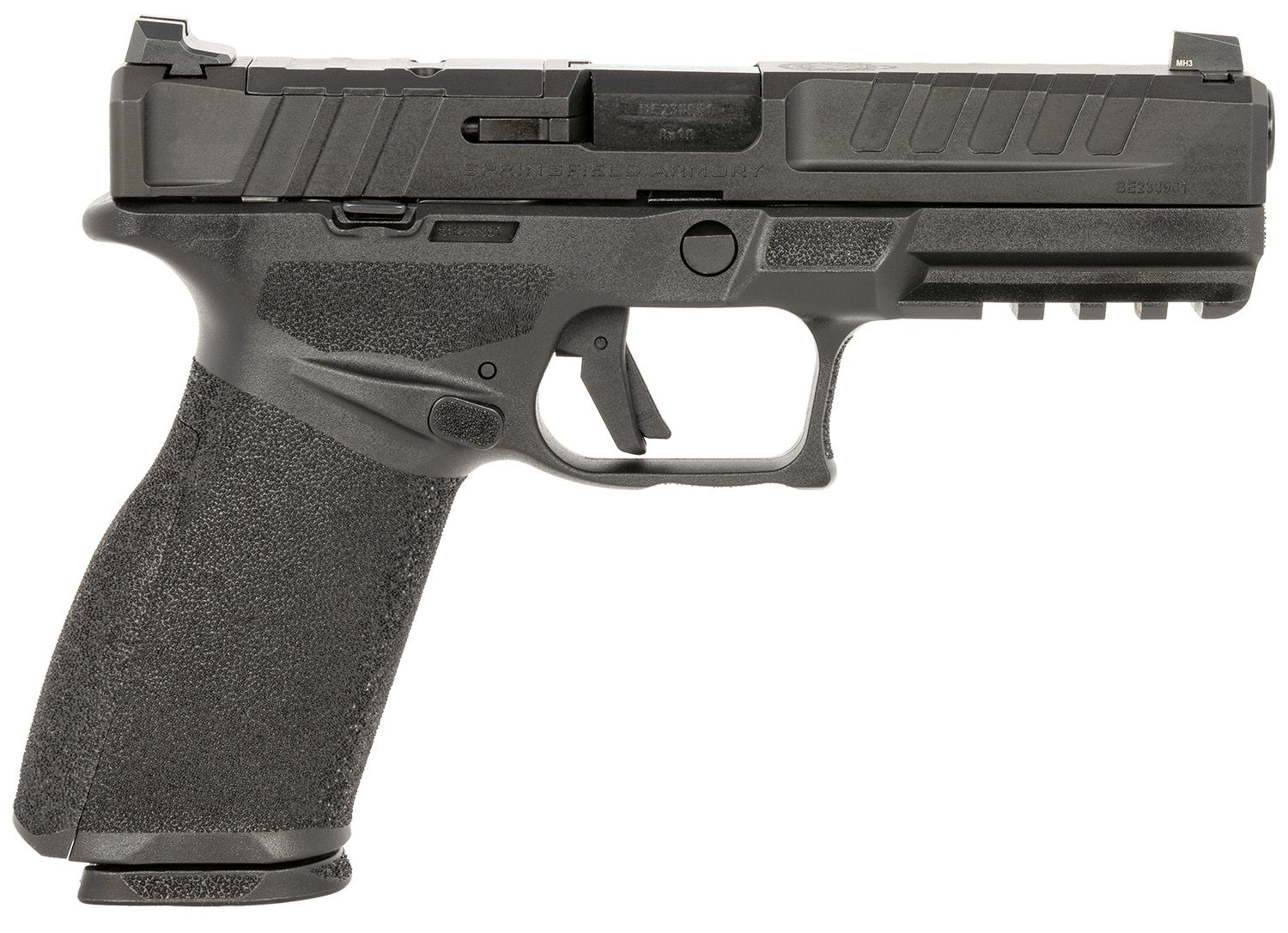 Springfield Armory Echelon Full Size 9mm Luger 20+1 4.50" Black Melonite Steel Barrel &amp; Optic Ready/Serrated Steel Slide, Black Polymer Frame w/Picatinny Rail, Textured Grip, 2 Mags