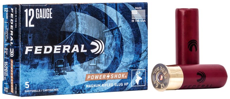 Federal F130RS Power-Shok 12Gauge 2.75" 1 1/4oz Rifled SlugShot 5 Per Box