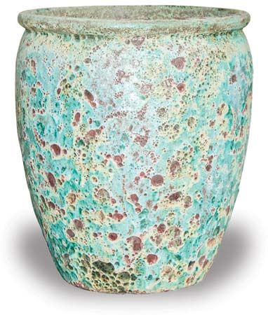 Round Planter Seafoam Blue Large