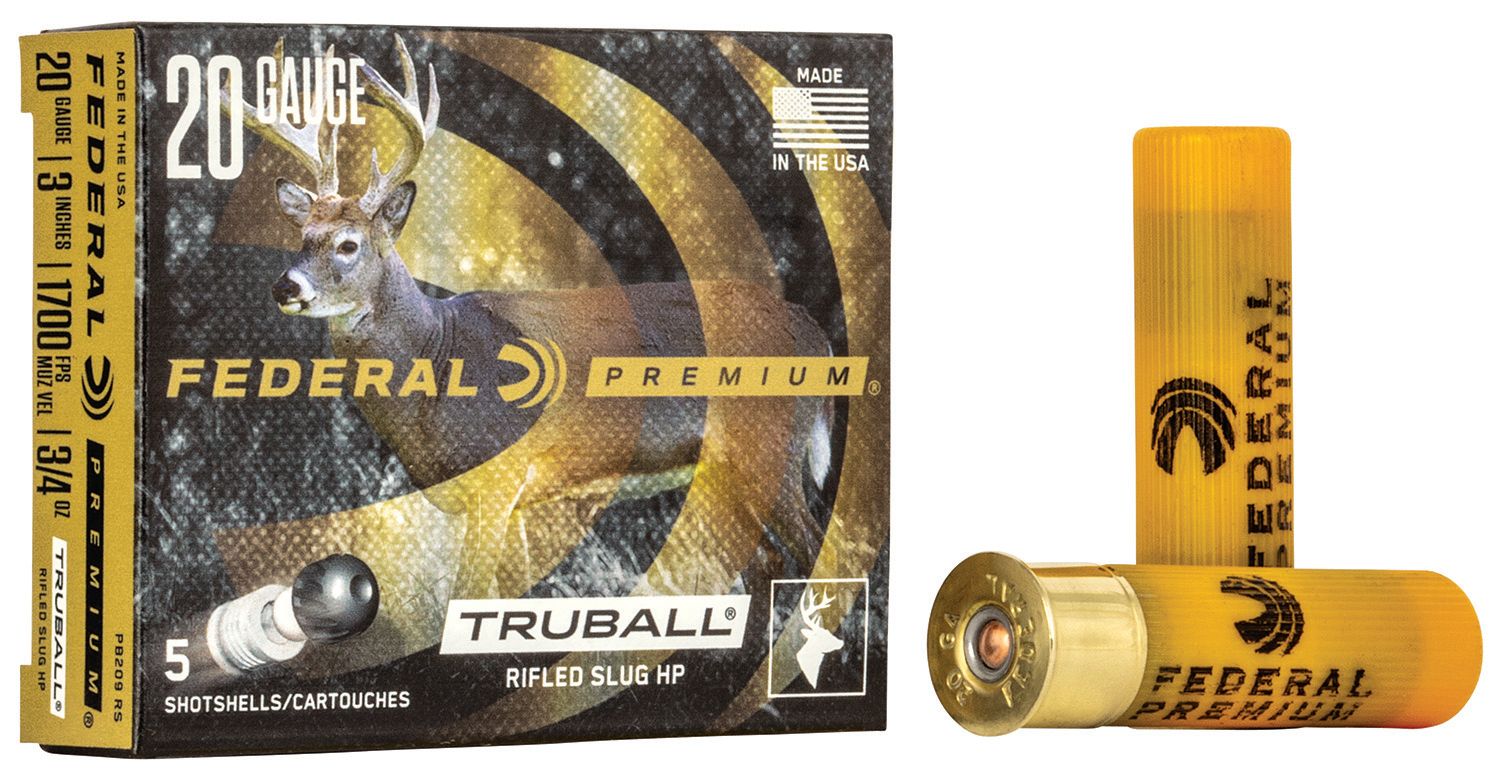 Federal PB209RS Premium Vital-Shok TruBall 20Gauge 3" 3/4oz RifledSlug Shot 5 Per Box
