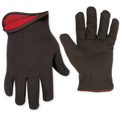 Jersey Glove Brown Fleece Large