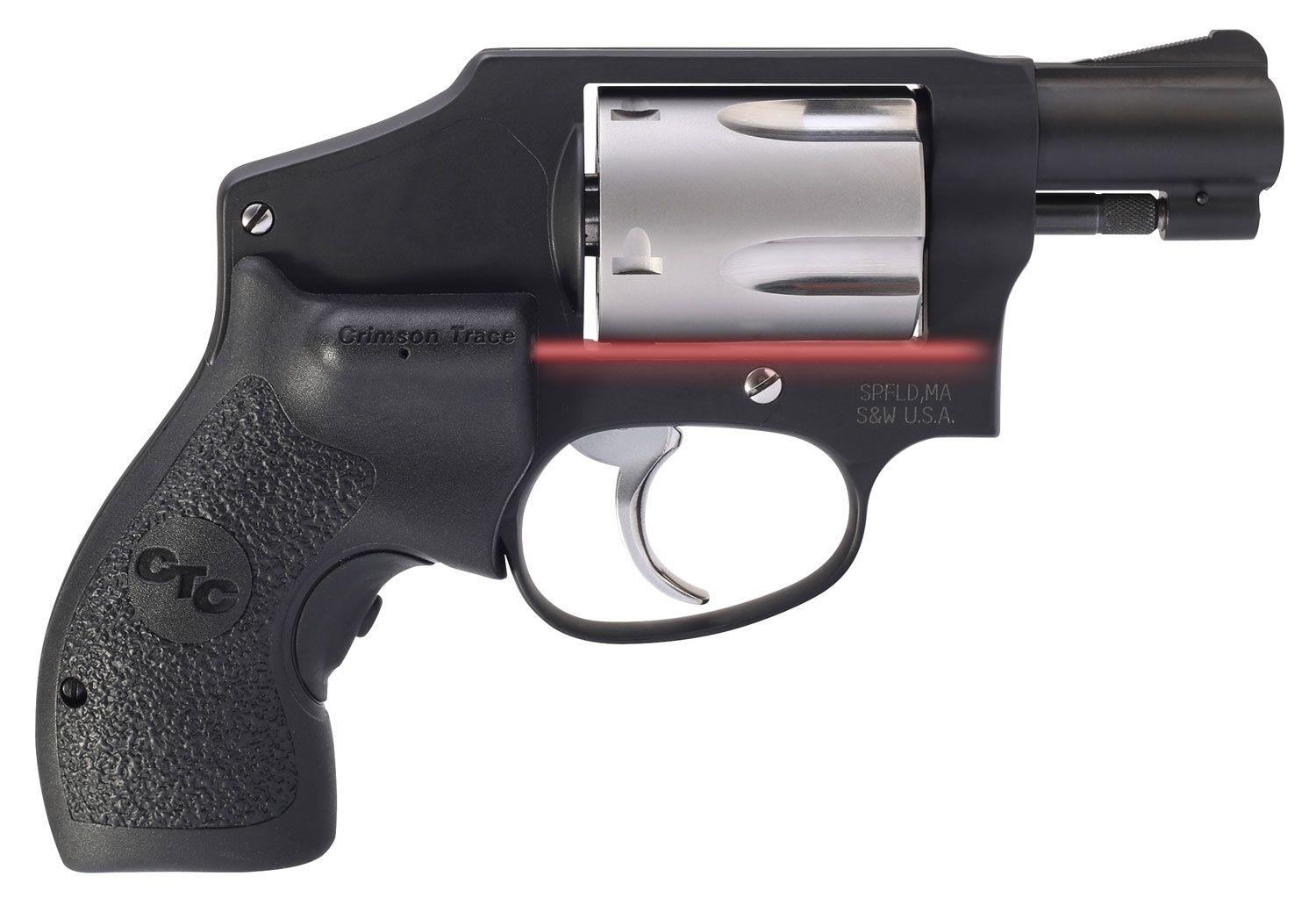 Smith &amp; Wesson 12643 PC Model 442 w/Laser J-Frame 38 Special +P 5 Shot 1.88" Black Carbon Steel Barrel