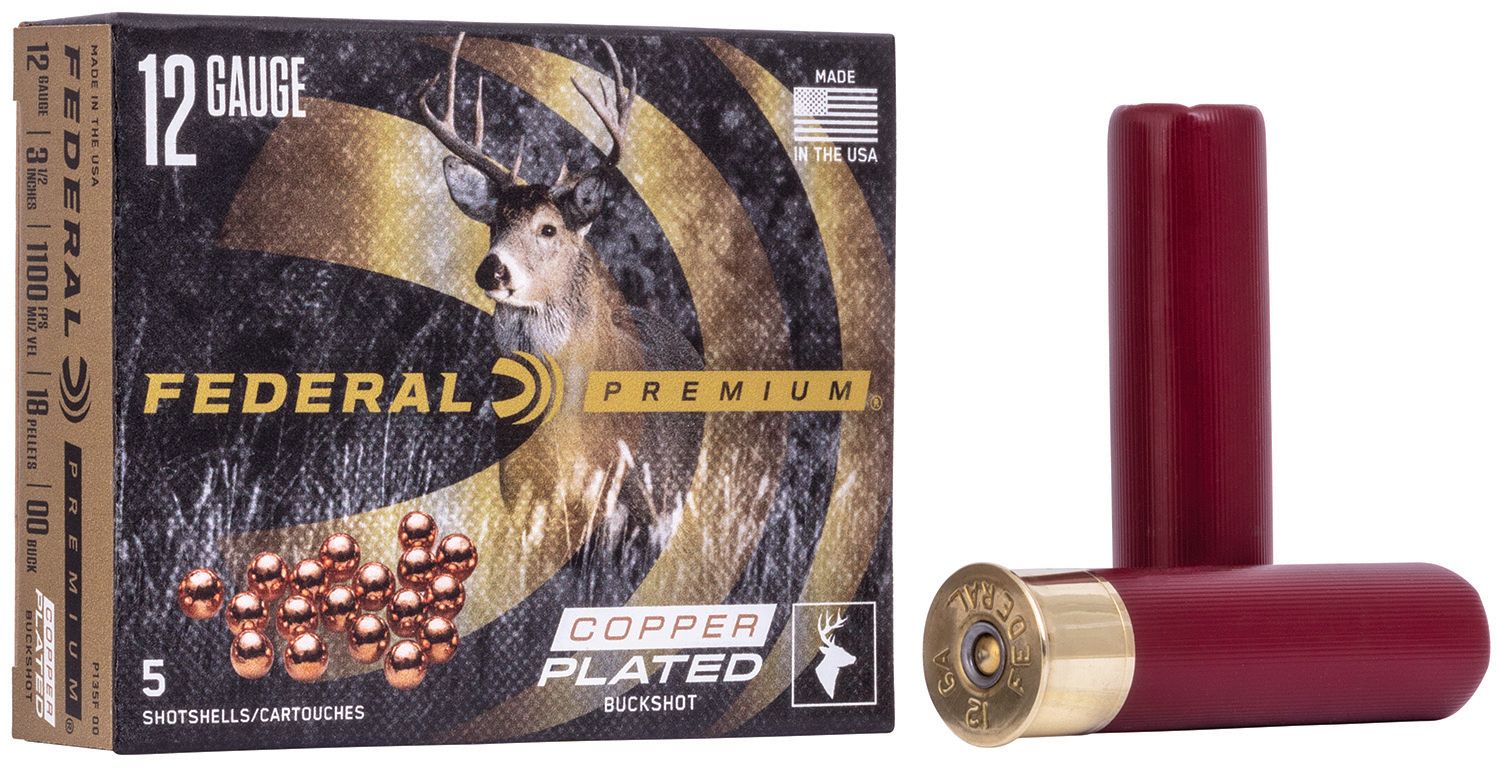 Federal P135F00 Premium Magnum 12Gauge 3.50" 18Pellets 2 1/4oz 00BuckShot 5 Per Box